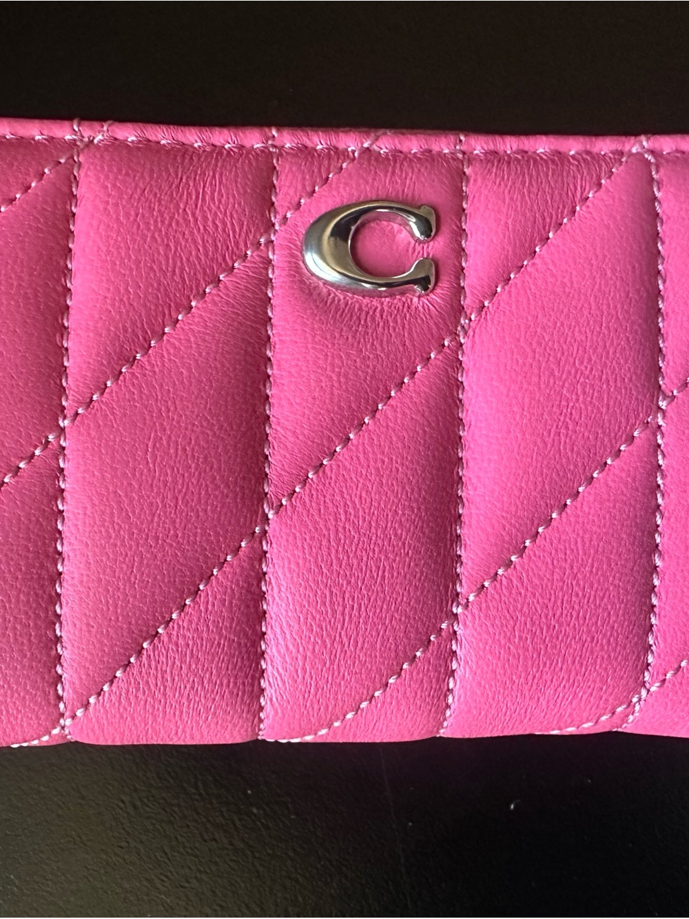 Coach Pink Leather Zip Card Wallet - Picture 4 of 12